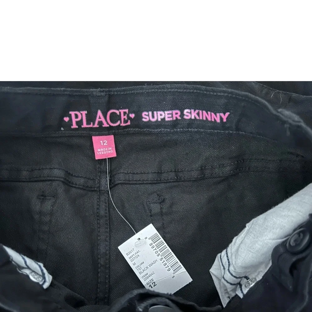 The Children's Place | Super Skinny Black Dark Denim Size 12 Stretch Pants